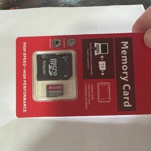 Sony Red and Black Micro SD Card with Adapter